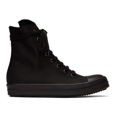 Shop Rick Owens Drkshdw Black Wax High-top Sneakers In 99 Black