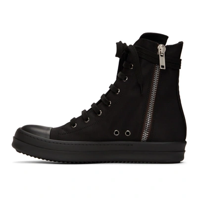 Shop Rick Owens Drkshdw Black Wax High-top Sneakers In 99 Black