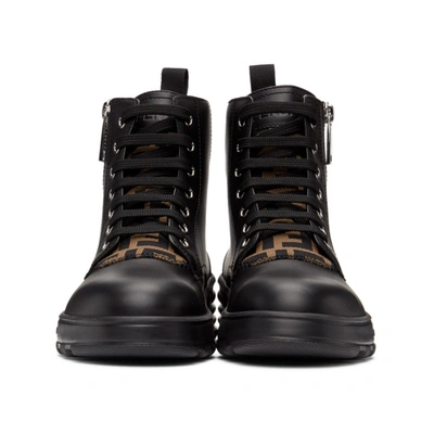 Shop Fendi Black 'forever ' Biker Boots In F0pmm Tobac