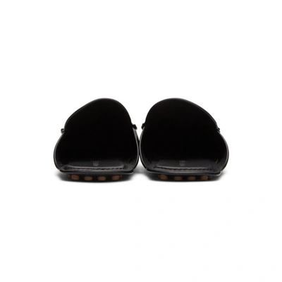 Shop Bottega Veneta Black Intrecciato Open Back Loafers In 1000 Black