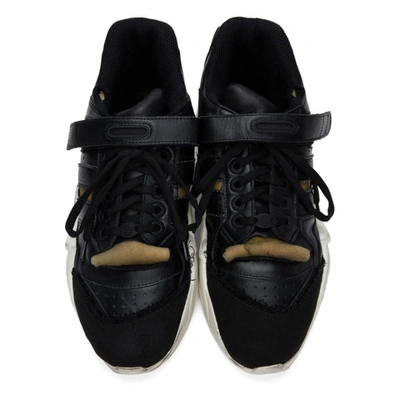 Shop Maison Margiela Black Retro-fit Mid Sneakers In T8013 Black