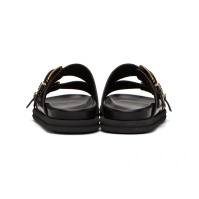Shop Dries Van Noten Black Leather Slip-on Sandals In 900 Black