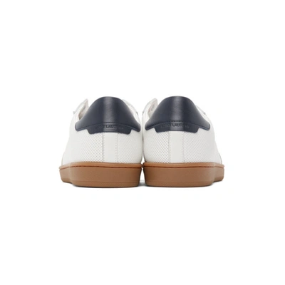 Shop Saint Laurent White Perforated Sl 10 Sneakers In 9960boab