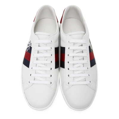 Shop Gucci White Cauliflower Ace Sneakers In 9113 White