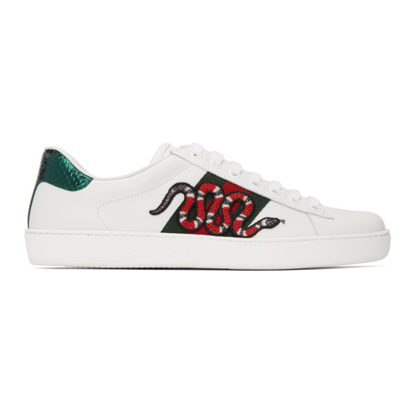 gucci ace metallic snakeskin sneakers