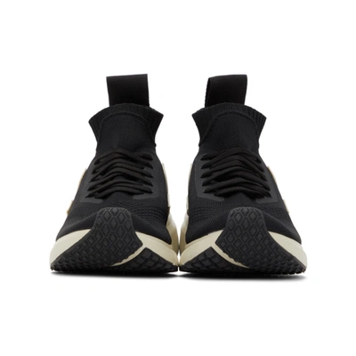 Shop Rick Owens Black & Off-white Veja Edition Sock Runner Sneakers In 919 Blkwht