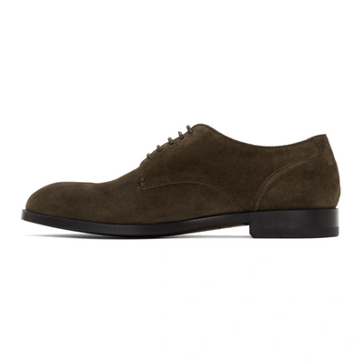 Shop Ermenegildo Zegna Brown Suede Siena Flex Derbys In Tdm Brown