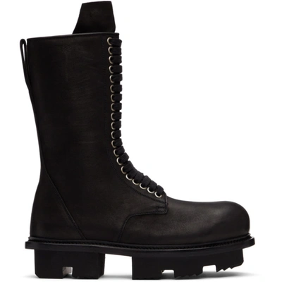 Shop Rick Owens Black Army Bozo Megatooth Boots In 99 Blk