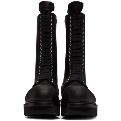 Shop Rick Owens Black Army Bozo Megatooth Boots In 99 Blk