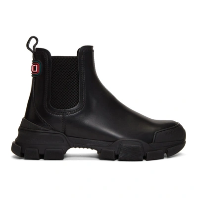 Shop Gucci Black Leon Chelsea Boots In 1000 Nero