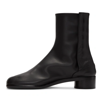 Maison Margiela Vintage Leather Tabi Boots In Black