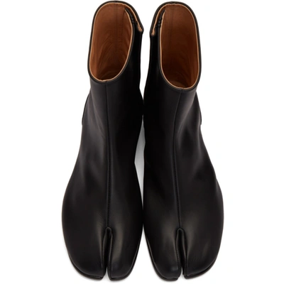 Maison Margiela Vintage Leather Tabi Boots In Black