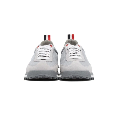 Shop Thom Browne Grey Tech Runner Sneakers In 055 Ltgrey