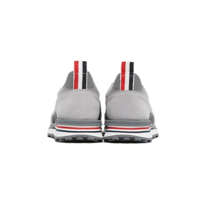 Shop Thom Browne Grey Tech Runner Sneakers In 055 Ltgrey