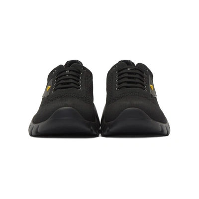 Shop Fendi Black Bag Bugs Knit Sneakers In F0mq0 Black