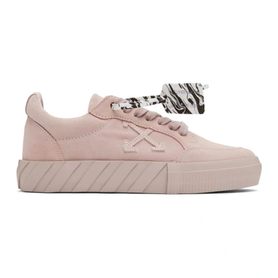 Shop Off-white Pink Suede Vulcanized Low Sneakers In Rose