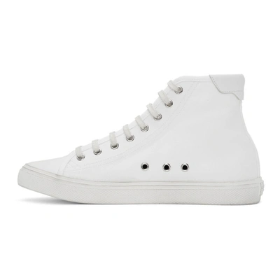 Shop Saint Laurent White Malibu High-top Sneakers In 9030blancop