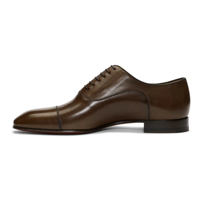 Shop Christian Louboutin Brown Greggo Oxfords In Bw13 Havane