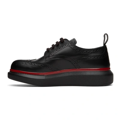 Shop Alexander Mcqueen Black & Red Hybrid Oversized Brogues In 1020 Blkplm