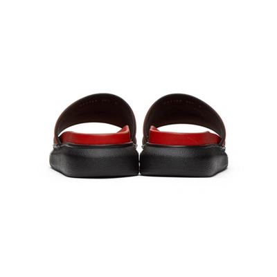 Shop Alexander Mcqueen Black And Red Hybrid Logo Slides In 1037 Blklre