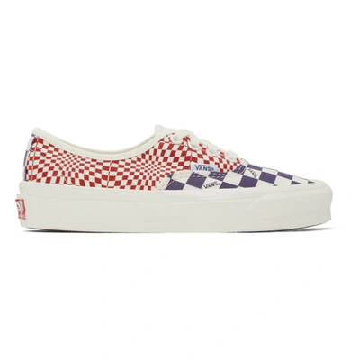 Shop Vans Red & Purple Check Og Authentic Lx Sneakers In Violet/red