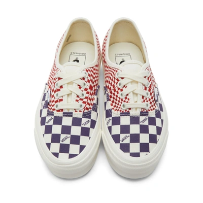 Shop Vans Red & Purple Check Og Authentic Lx Sneakers In Violet/red