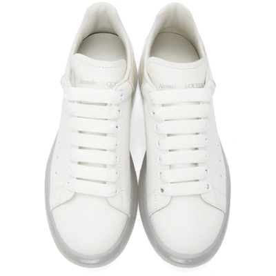 Shop Alexander Mcqueen White Oversized Transparent Sole Sneakers In 9071 Whtpla