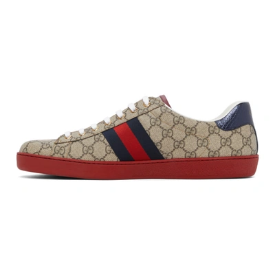 Shop Gucci Beige Gg Supreme New Ace Sneakers In 9767 Beebo
