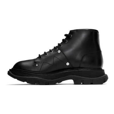 Shop Alexander Mcqueen Black Tread Lace-up Boots In 1000 Black