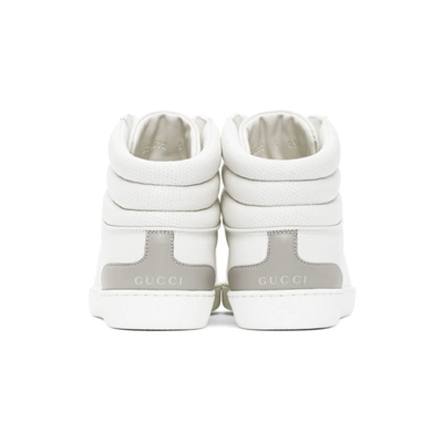 Shop Gucci White Ace High-top Sneakers In 9110 White