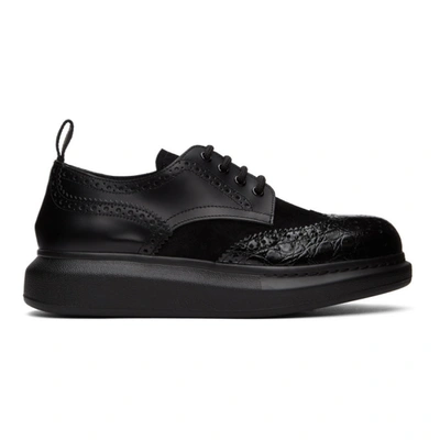 Shop Alexander Mcqueen Black Hybrid Oversized Brogues In 1000 Black