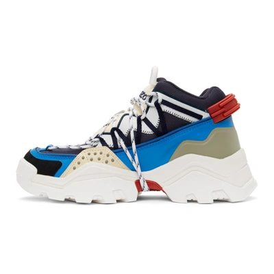 Shop Kenzo Blue & Off-white Inka Sneakers In 77 Midnight Blue