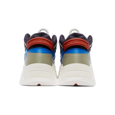 Shop Kenzo Blue & Off-white Inka Sneakers In 77 Midnight Blue