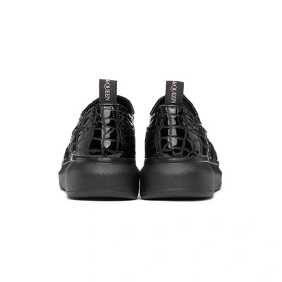 Shop Alexander Mcqueen Black Croc Hybrid Brogues In 1000 Black
