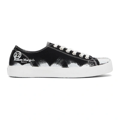 Shop Maison Margiela Black & White Vandal Tabi Sneakers In Black Base/