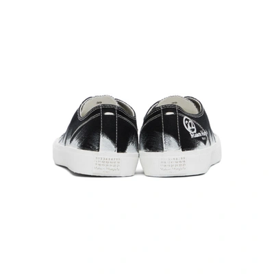 Shop Maison Margiela Black & White Vandal Tabi Sneakers In Black Base/