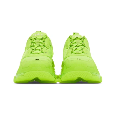 Shop Balenciaga Yellow Triple S Sneakers In Fluo Yellow