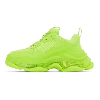 Shop Balenciaga Yellow Triple S Sneakers In Fluo Yellow