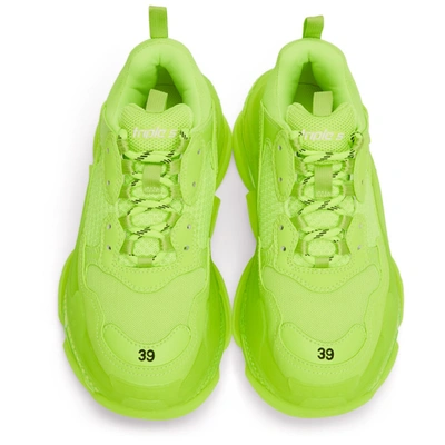 Shop Balenciaga Yellow Triple S Sneakers In Fluo Yellow