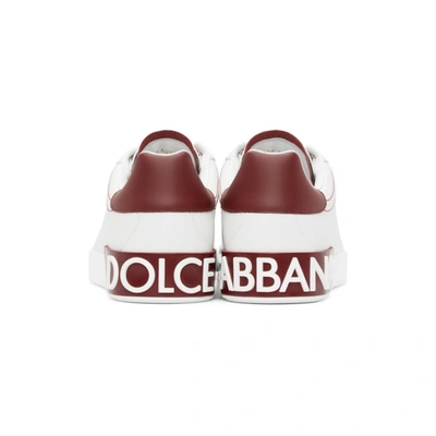 Shop Dolce & Gabbana Dolce And Gabbana White And Red Portofino Sneakers In 89926 Biaro