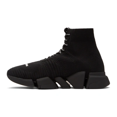 Shop Balenciaga Black Lace-up Speed 2.0 Sneakers In 1013black