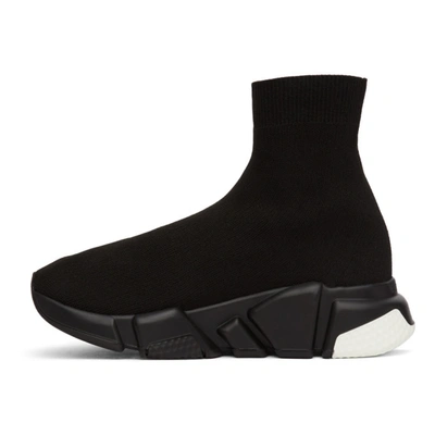 Shop Balenciaga Black And White Speed Sneakers In 1009 Blkwht