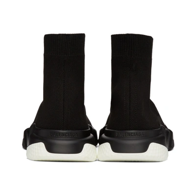 Shop Balenciaga Black And White Speed Sneakers In 1009 Blkwht