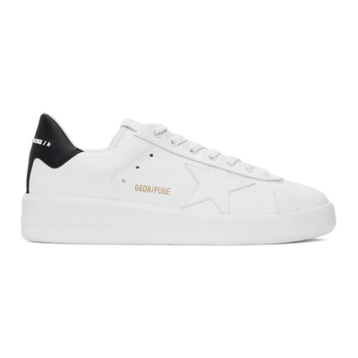 Shop Golden Goose White & Black Pure Star Sneakers In White/black