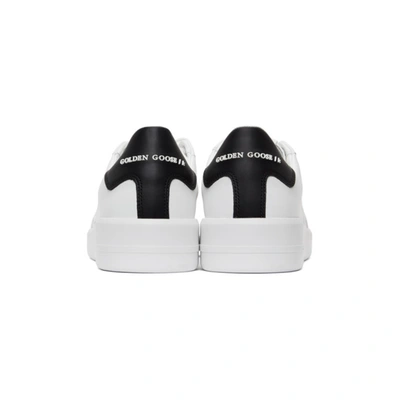 Shop Golden Goose White & Black Pure Star Sneakers In White/black