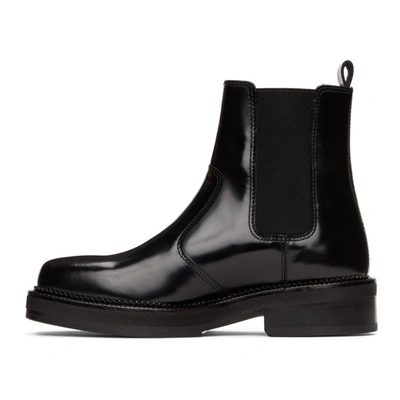 Shop Ami Alexandre Mattiussi Black Spazzolato Chelsea Boots In Black/001
