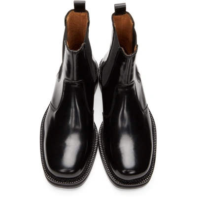 Shop Ami Alexandre Mattiussi Black Spazzolato Chelsea Boots In Black/001