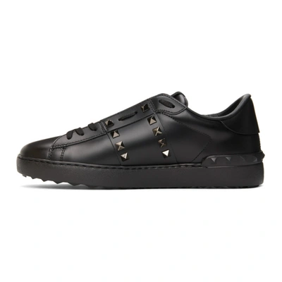Shop Valentino Black  Garavani Rockstud Untitled Sneakers In 0no Nero/ne