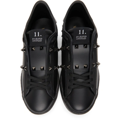 Shop Valentino Black  Garavani Rockstud Untitled Sneakers In 0no Nero/ne