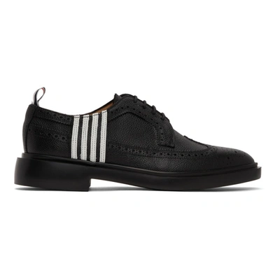 Shop Thom Browne Black 4-bar Contrast Classic Longwing Brogues In 001 Black